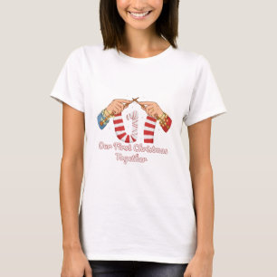 Camiseta Nosso Primeiro Natal Juntos Casal de Tricô