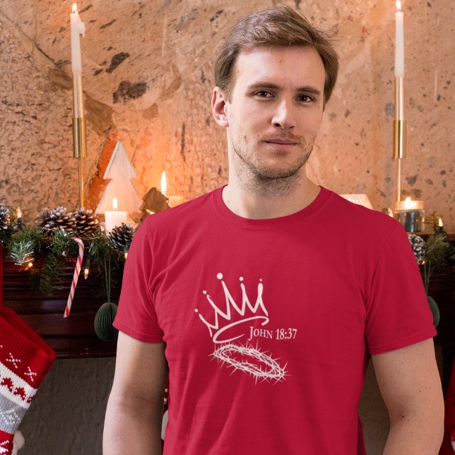 Camiseta NOSSO PRÓPRIO Natal Vermelho dos Cristãos do REI (Criador carregado)