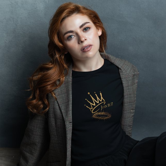 Camiseta NOSSO SAVIOR REI Cristã Natal das Mulheres (Criador carregado)