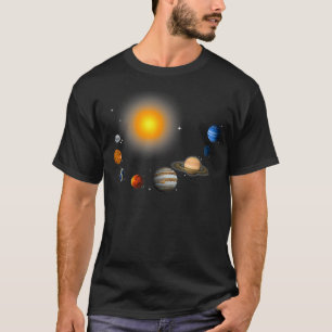 Camiseta Nosso Sistema Solar de Educação de Ciência Homens