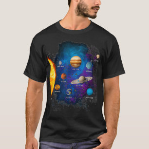 Camiseta Nosso Sistema Solar de Educação de Ciência Homens 