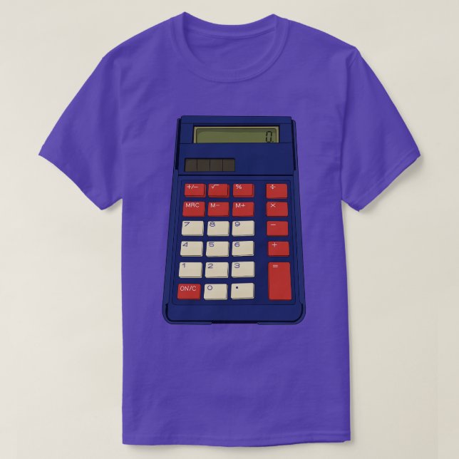 Camiseta Nostalgia da Escola de Matemática da Calculadora d (Frente do Design)