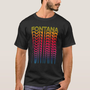 Camiseta Nostalgia de cidade colorida dos EUA, Fontana