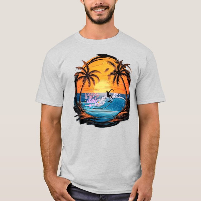 Camiseta Nostalgia de Verão - Paraíso de Praia Desenraizado (Frente)