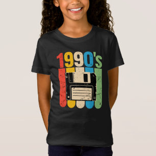 Camiseta nostalgia do computador disquete retrô dos anos 90