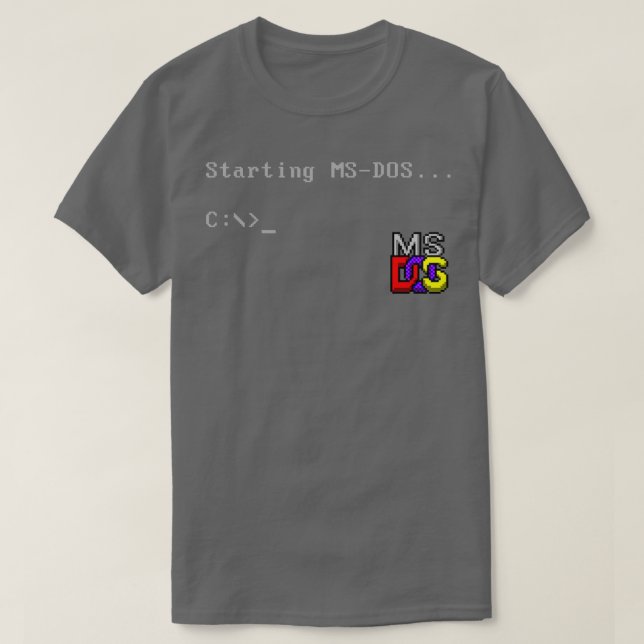 Camiseta Nostalgia do Nerd de Retro do MS DOS (Frente do Design)