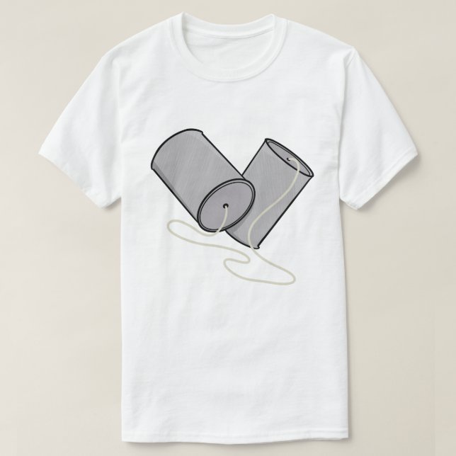 Camiseta Nostalgia do Telefone de Lata (Frente do Design)