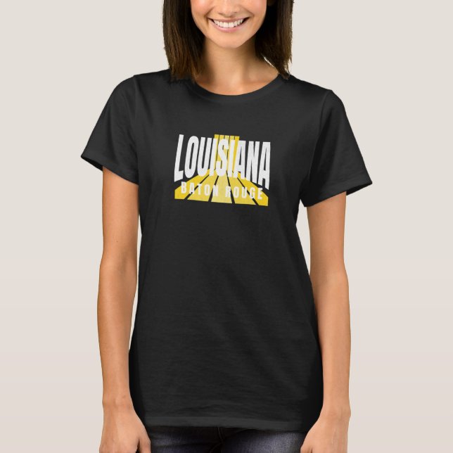 Camiseta Nostalgic Baton Rouge Cool Purple & Yellow Louisia (Frente)