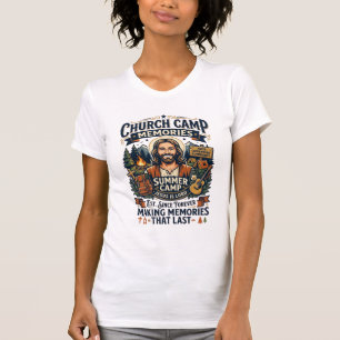 Camiseta Nostálgica Jesus Church Camp VBS Baseada