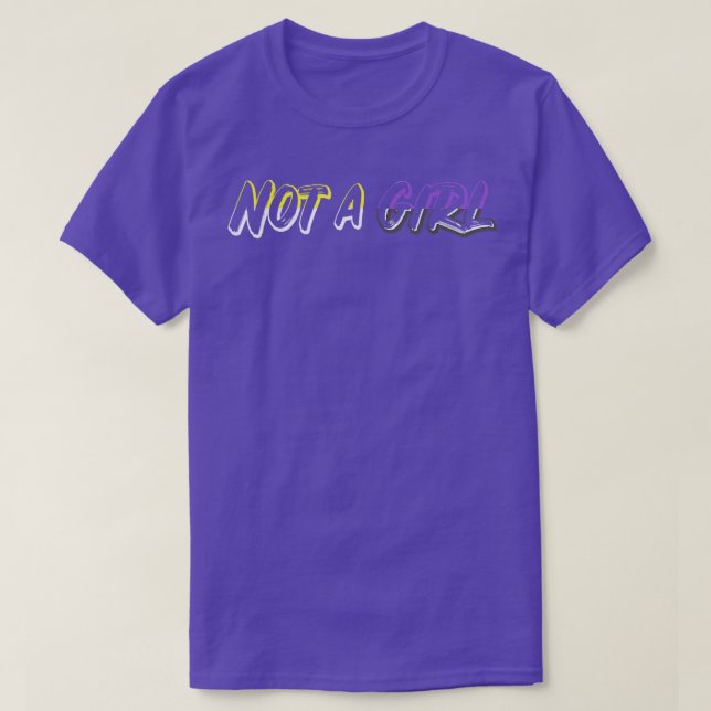 Camiseta Not a Girl LGBTQ Non-binary Pride  (Frente do Design)
