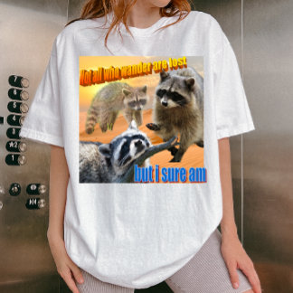 Camiseta Not all who wander are lost Waschbär Meme 