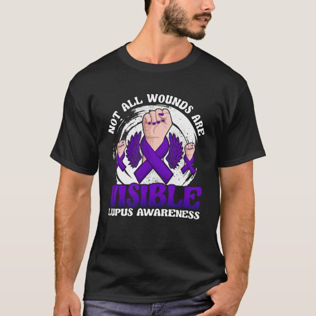 Camiseta Not All Wounds Are Visible Lupus Warrior Purple Ri (Frente)