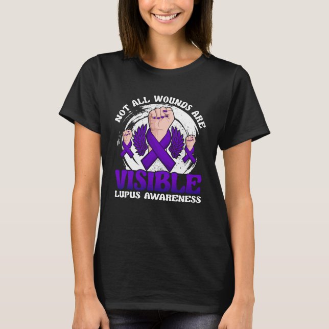 Camiseta Not All Wounds Are Visible Lupus Warrior Purple Ri (Frente)