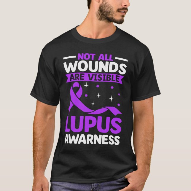 Camiseta Not All Wounds Are Visible Purple Lupus Awareness  (Frente)