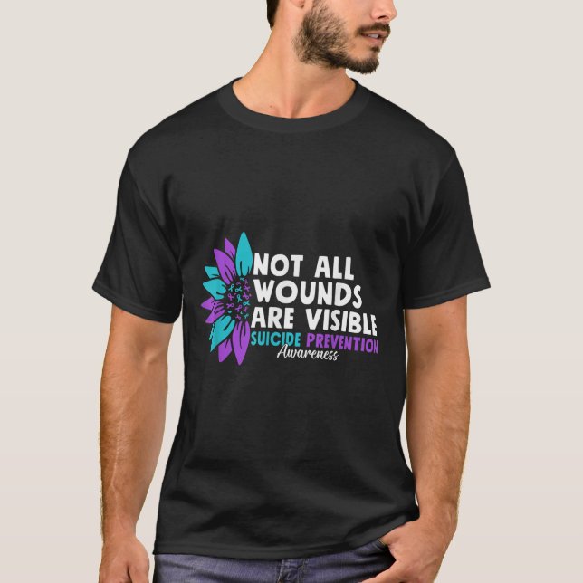 Camiseta Not All Wounds Are Visible Suicide Awareness Menta (Frente)