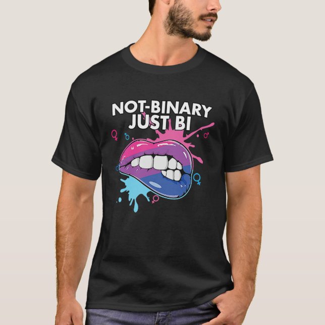 Camiseta Not binary Just Bi Bisexual Rainbow Pride Bisexual (Frente)