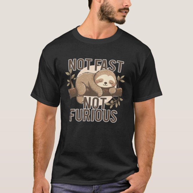 Camiseta not fast not furious sloth  running team (Frente)