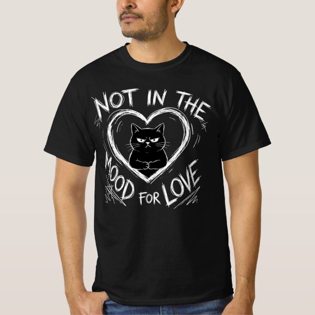 Camiseta Not In The Mood For Love Grumpy Cat Sarcastic (Frente)