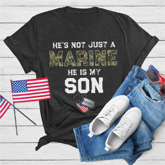 Camiseta Not Just A Marine He's My Son Military Custom Name