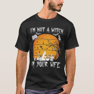 Camiseta Not Witch Wife Halloween Sunset Cauldron_1