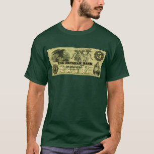 Camiseta Nota de 5 Dólares de Hingham Massachusetts, 1860