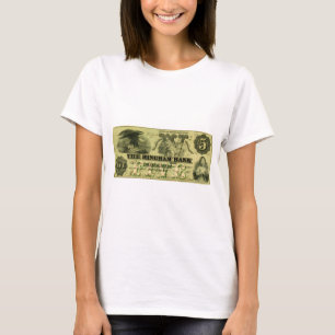 Camiseta Nota de 5 Dólares de Hingham Massachusetts, 1860