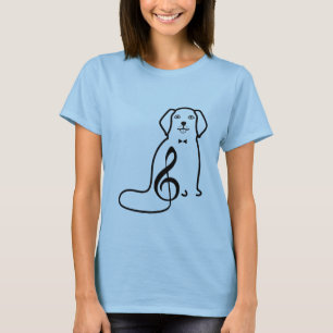 CAMISETA NOTA DE CACHORRO E MÚSICA