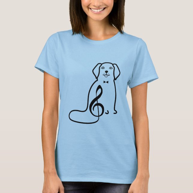 CAMISETA NOTA DE CACHORRO E MÚSICA (Frente)