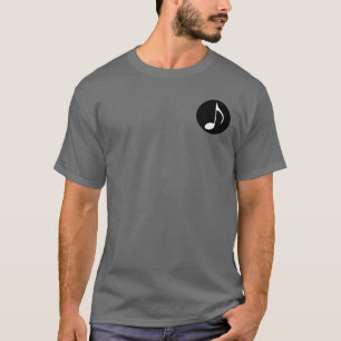Camiseta nota de música preta&branca