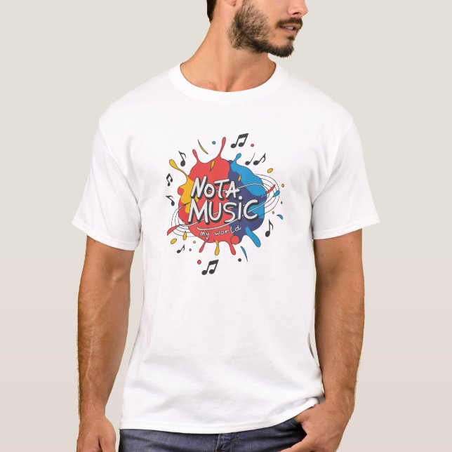 Camiseta NOTA MUSIC My World Design - Splash de Pintura Vib (Frente)