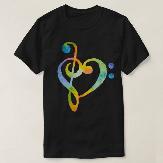 Camiseta Nota Musical do Arco-Íris Arco-Íris Cria Limpa (Frente do Design)