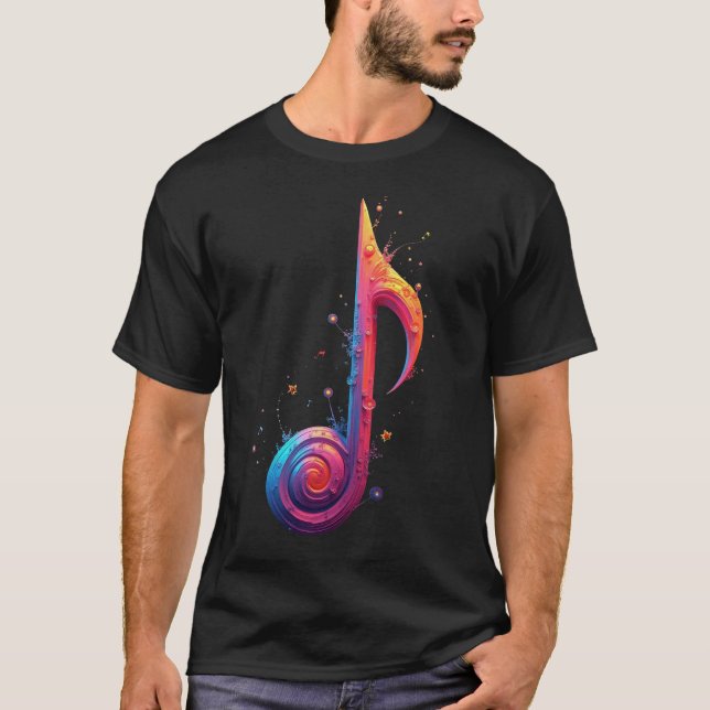 Camiseta Nota musical - oito notas (Frente)