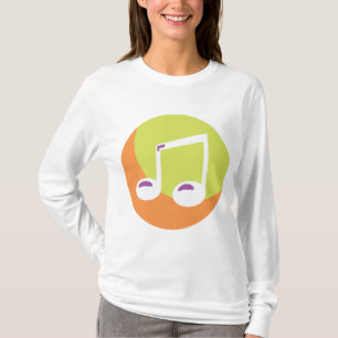 Camiseta Nota Musical Vibrante Dupla Oitava