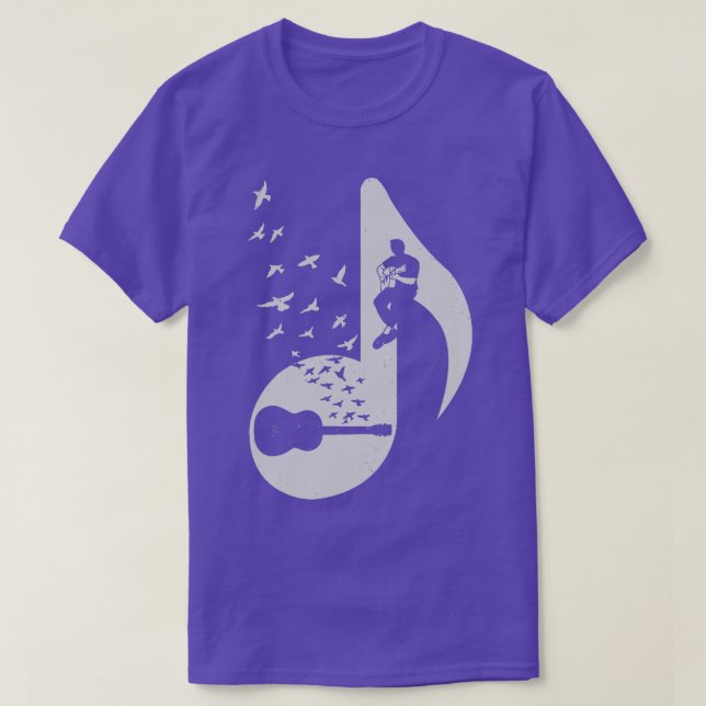 Camiseta Nota Musical Violão Acústico (Frente do Design)