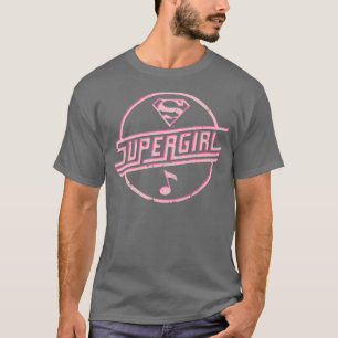 Camiseta Nota sobre Música Rosa Supergirl