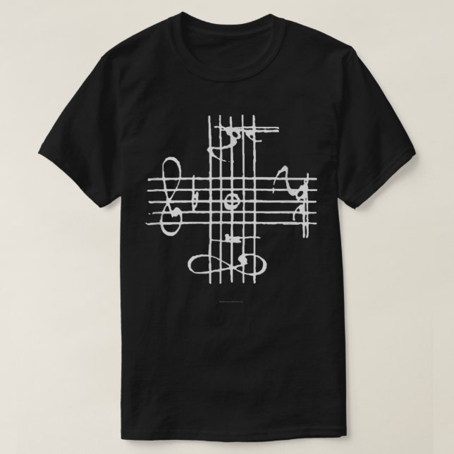 Camiseta Notação de Assinatura Musical de Johann Sebastian  (Frente do Design)