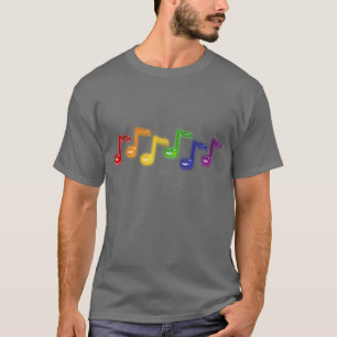 Camiseta Notas da música do arco-íris