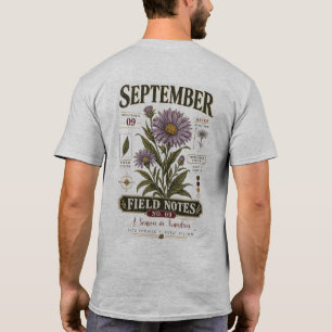 Camiseta Notas de Campo de Setembro Nº 09 Flor de Áster Vin