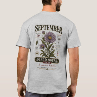 Camiseta Notas de Campo de Setembro Nº 09 Flor de Áster Vin