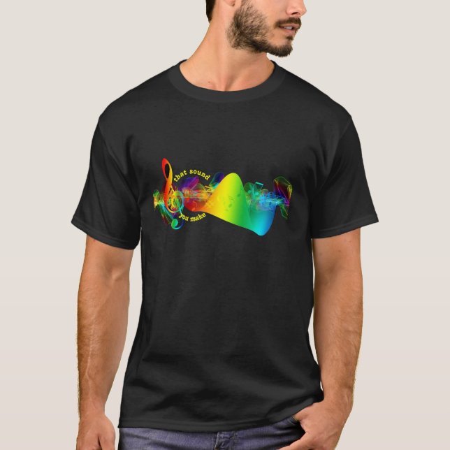 Camiseta Notas de música Abstrato colorido que soa você (Frente)