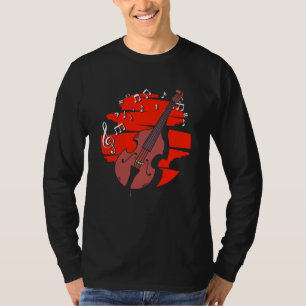 Camiseta Notas de Música de Contrabaixo Jazz Música Contrab