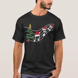 Camiseta Notas de Música de Natal Santa Hat Treble Clef