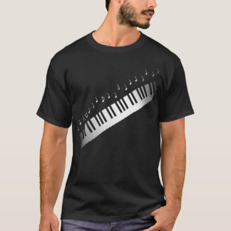 Camiseta Notas de Música do Teclado Pianista Piano