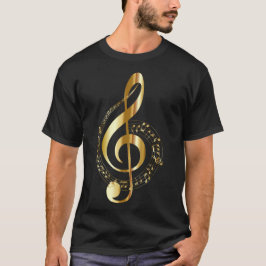 Camiseta Notas de música Douradas