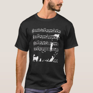 Camiseta Notas De Música E Gatos Malditos Brincando