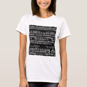 Camiseta notas de música grunge
