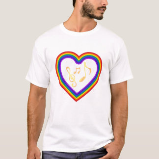 Camiseta Notas de música no arco-íris, T-Shirt