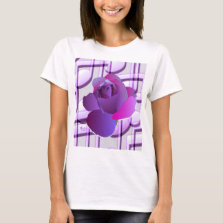 Camiseta Notas de música roxas Rosa de púrpura Topo