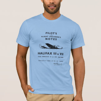 Camiseta Notas do piloto de aeronaves Halifax