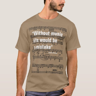 Camiseta notas musicais & citação